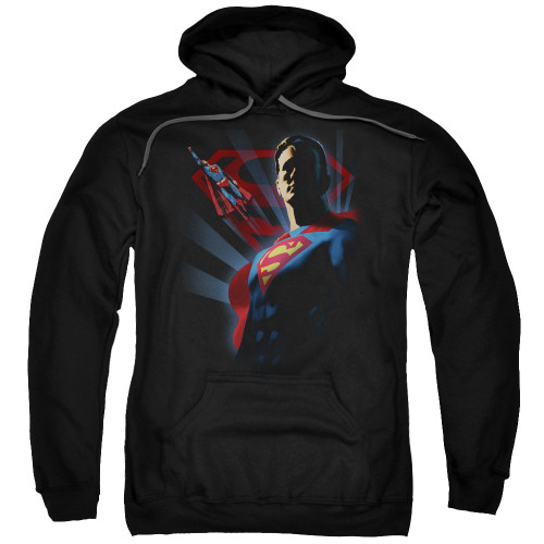 Superman Super Deco Adult Pullover Hoodie Sweatshirt Black