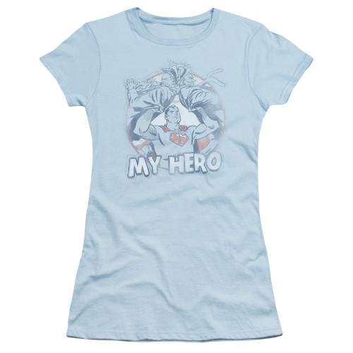 Superman My Hero Junior Women's Sheer T-Shirt Light Blue