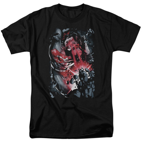Superman Heat Blast Adult 18/1 T-Shirt Black