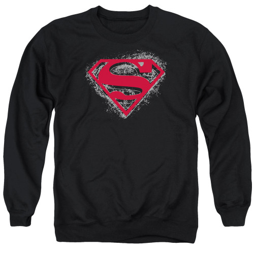 Superman Hardcore Noir Shield Adult Crewneck Sweatshirt Black