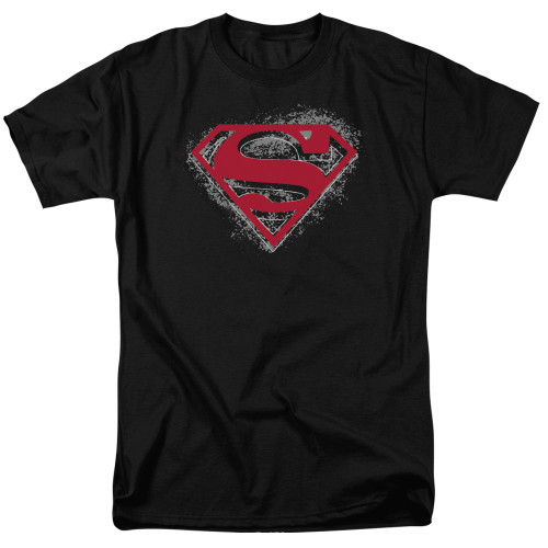 Superman Hardcore Noir Shield Adult 18/1 T-Shirt Black