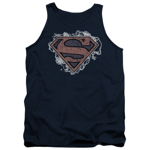 Superman Storm Cloud Supes Adult Tank Top T-Shirt Navy