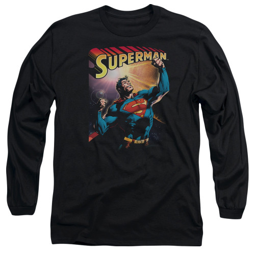 Superman Victory Adult Long Sleeve T-Shirt Black