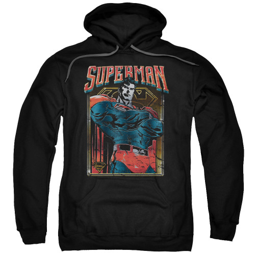 Superman Head Bang Adult Pullover Hoodie Sweatshirt Black