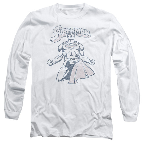 Superman Get Some Adult Long Sleeve T-Shirt White