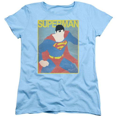 Superman Simple Sm Poster Women's T-Shirt Light Blue