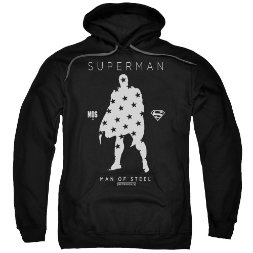 Superman Star Silhouette Adult Pullover Hoodie Sweatshirt Black