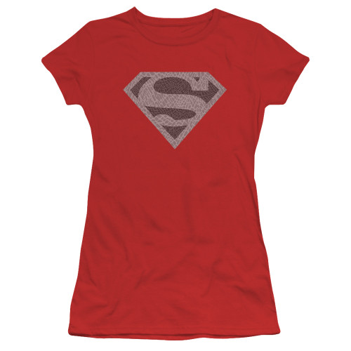 Superman Elephant Shield Junior Women's Sheer T-Shirt Red