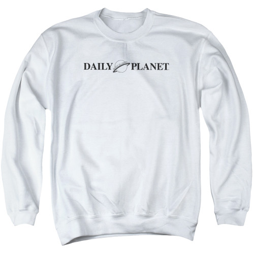 Superman Daily Planet Logo Adult Crewneck Sweatshirt White