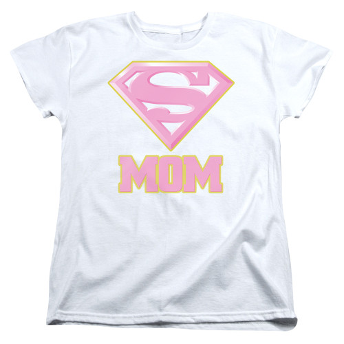 Superman Super Mom Pink Women's T-Shirt White