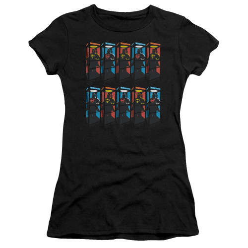 Superman Super Booths Junior Women's Sheer T-Shirt Black