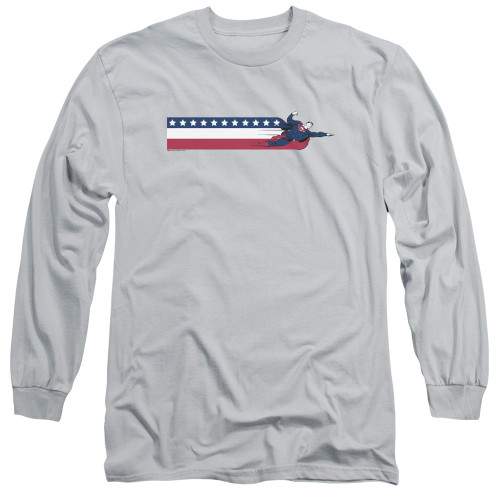 Superman Us Adult Long Sleeve T-Shirt Silver