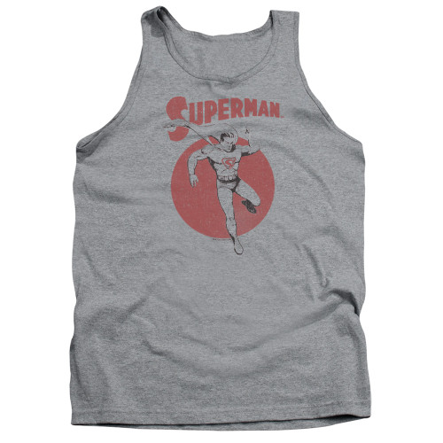 Superman Vintage Sphere Adult Tank Top T-Shirt Athletic Heather Superman Vintage Sphere Adult Tank Top T-Shirt Athletic Heather