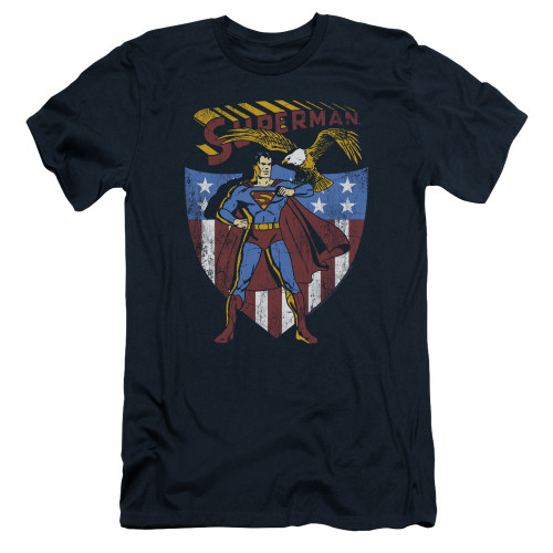 Superman All American Adult 30/1 T-Shirt Navy