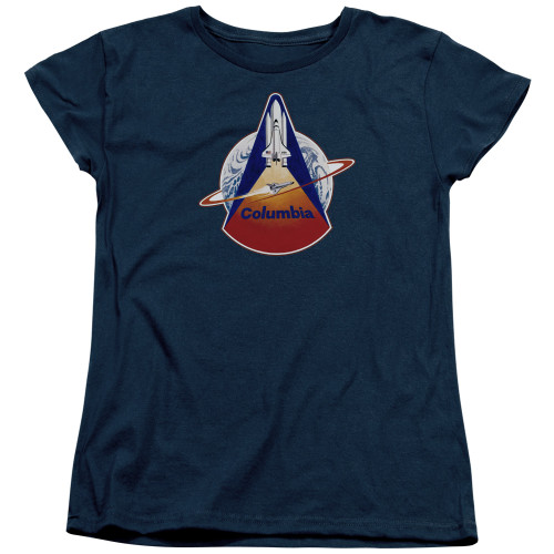 NASA Sts 1 Mission Patch Women's T-Shirt Navy