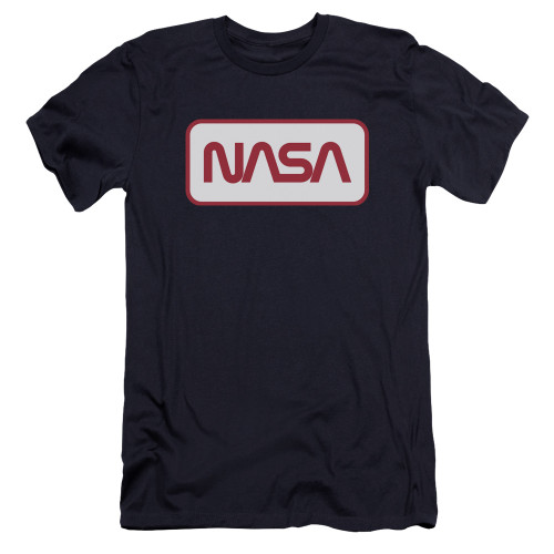 NASA Rectangular Logo Premium Adult 30/1 T-Shirt Navy