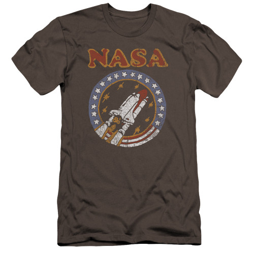 NASA Retro Shuttle Premium Adult 30/1 T-Shirt Charcoal