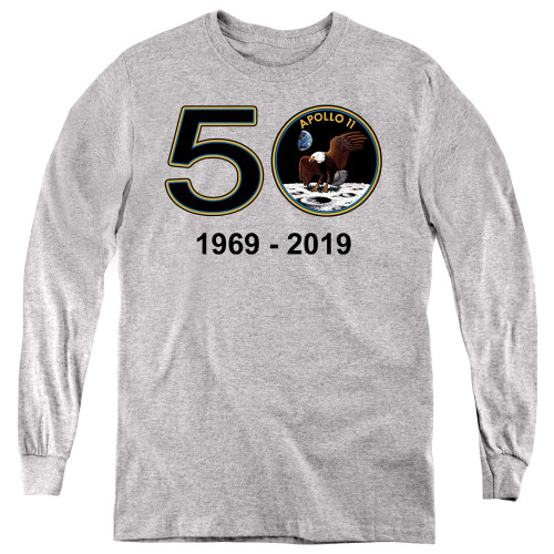 NASA Apollo 11 50Th Youth Long Sleeve T-Shirt Athletic Heather