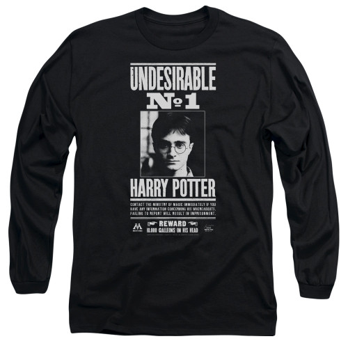 Harry Potter Undesirable No 1 Adult Long Sleeve T-Shirt Black