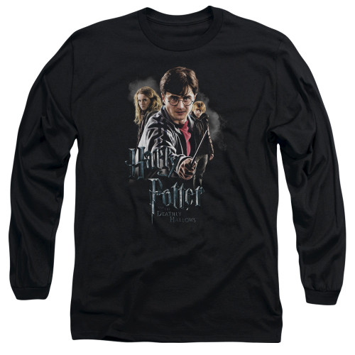 Harry Potter Deathly Hollows Cast Adult Long Sleeve T-Shirt Black Harry Potter Deathly Hollows Cast Adult Long Sleeve T-Shirt Black
