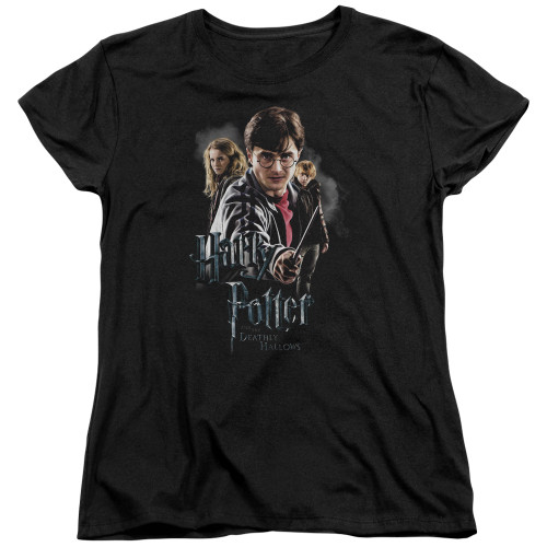 Harry Potter Deathly Hollows Cast Women's T-Shirt Black Harry Potter Deathly Hollows Cast Women's T-Shirt Black