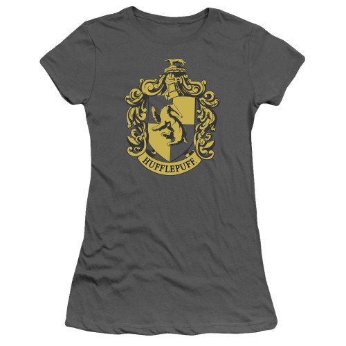 Harry Potter Hufflepuff Crest Junior Women's T-Shirt Charcoal