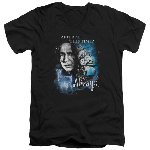 Harry Potter Always Adult V-Neck T-Shirt 30/1 Black Harry Potter Always Adult V-Neck T-Shirt 30/1 Black