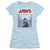 Jaws Graphic Poster Junior Women's T-Shirt Light Blue