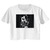 Bon Scott AC/DC Bon BW White Women's Festival Cali Crop T-Shirt