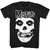 Misfits Logo Outline Skull Black T-Shirt