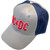 AC/DC Unisex Baseball Hat Cap Red Logo (2 Tone) Grey