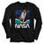 NASA Shuttle In Space Black Long Sleeve Shirt