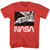 NASA Shuttle In Orbit Red Heather Adult T-Shirt