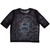 Grateful Dead Women's Crop Top T-Shirt Stealy Glitter Ball (Black) (Mesh)