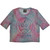 Grateful Dead Women's Crop Top T-Shirt Concentric Skulls (Light Blue) (Mesh)