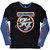 Foo Fighters Unisex Layered Long Sleeve T-Shirt Comet (Black & Denim Blue) (Sleeve Print)