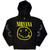 Nirvana Unisex Zipped Hoodie Sweatshirt Yellow Happy Face (Black)