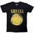 Nirvana Unisex Carbon T-Shirt Happy Face Infill Distressed (Black)