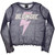 Blondie Women's Long Sleeve Mesh Crop Top Shirt Lightning Strike (Purple)