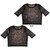 Ramones Women's Mesh Crop Top Shirt Graffiti Illustration (Black) (Back Print)