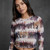 The Beatles Women's Long Sleeve Mesh Crop Top Shirt Anthology Colours Repeat (White) (All Round)
