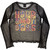 Happy Mondays Women's Long Sleeve Mesh Crop Top Shirt Greatest Hits (Black)