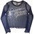 Michael Jackson Women's Long Sleeve Mesh Crop Top Shirt Blurred (Blue)