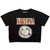 Nirvana Women's Crop Top Shirt Distressed Logo (Black)