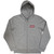 Oasis Unisex Zipped Hoodie Sweatshirt What's The Story Red Logo (Grey) (Back Print & Ex-Tour)