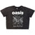 Oasis Women's Stone Wash Crop Top Shirt DM Line Drawing (Charcoal Grey)