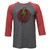 Flash Gordon Bolt Gray Heather/Red Heather Adult 3/4 Sleeve Raglan T-Shirt