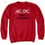 AC/DC High Voltage Stencil Adult Crewneck Sweatshirt Red