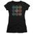 Sun Records Rocking Color Block S/S Junior Women's T-Shirt Sheer Black