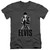 Elvis Presley Leather Adult V-Neck T-Shirt Charcoal